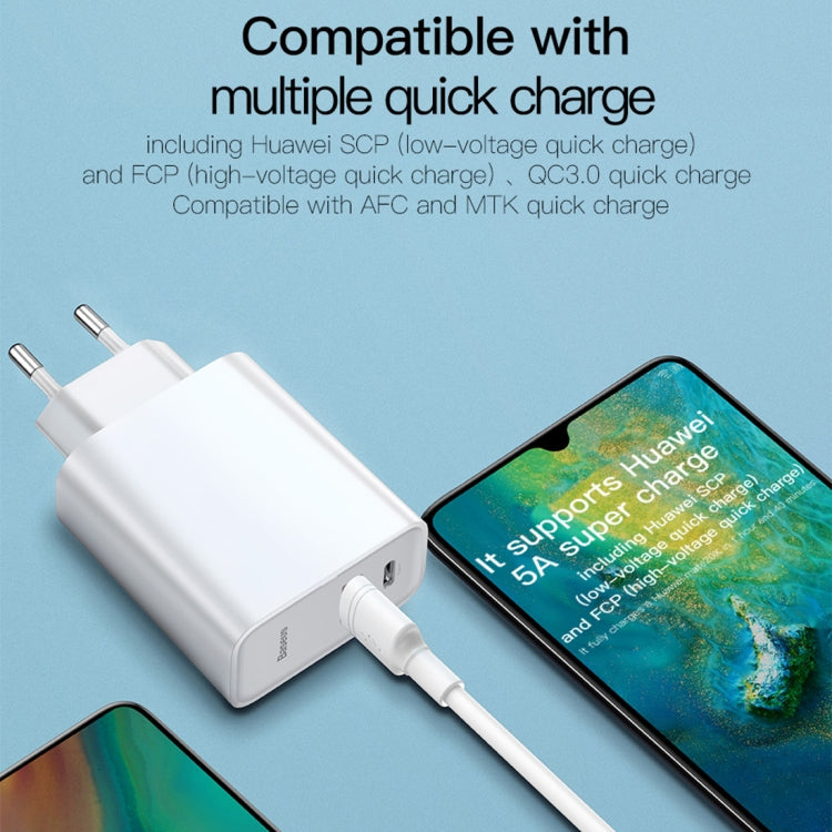 CW-YMS / FS 30W Dual-USB-Schnellladegerät der Baseus Speedy-Serie, EU-Stecker (weiß) | #Elektroniktrade.ch#