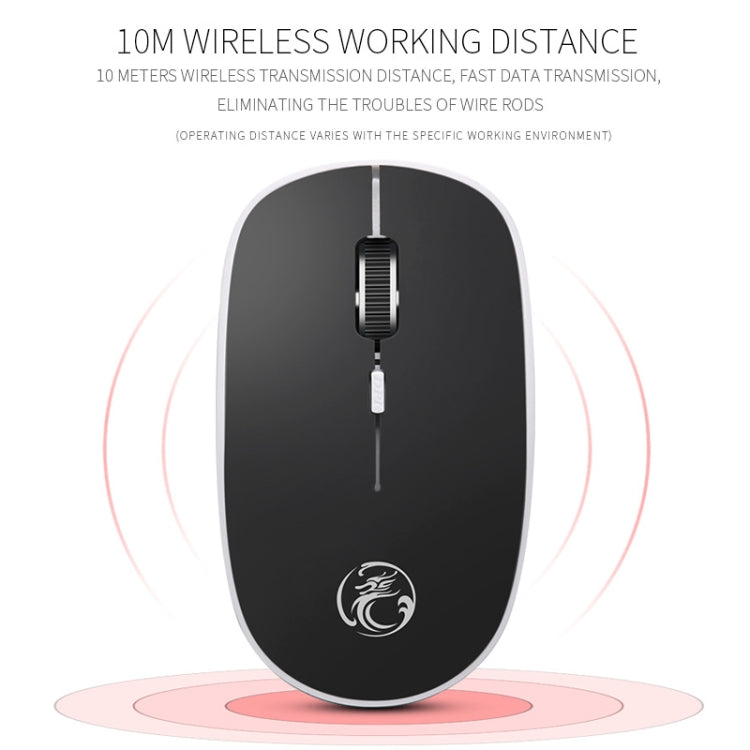 G-1600 4-Tasten 1600 DPI Mini-USB-Aufladung 2.4G Wireless Silent Mouse (Schwarz)
