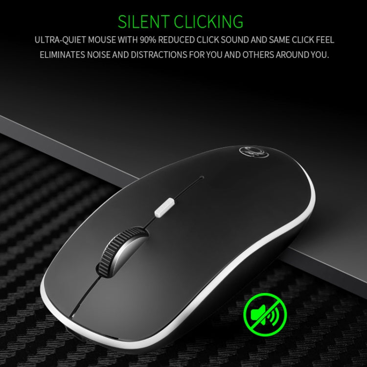 G-1600 4-Tasten 1600 DPI Mini-USB-Aufladung 2.4G Wireless Silent Mouse (Schwarz)