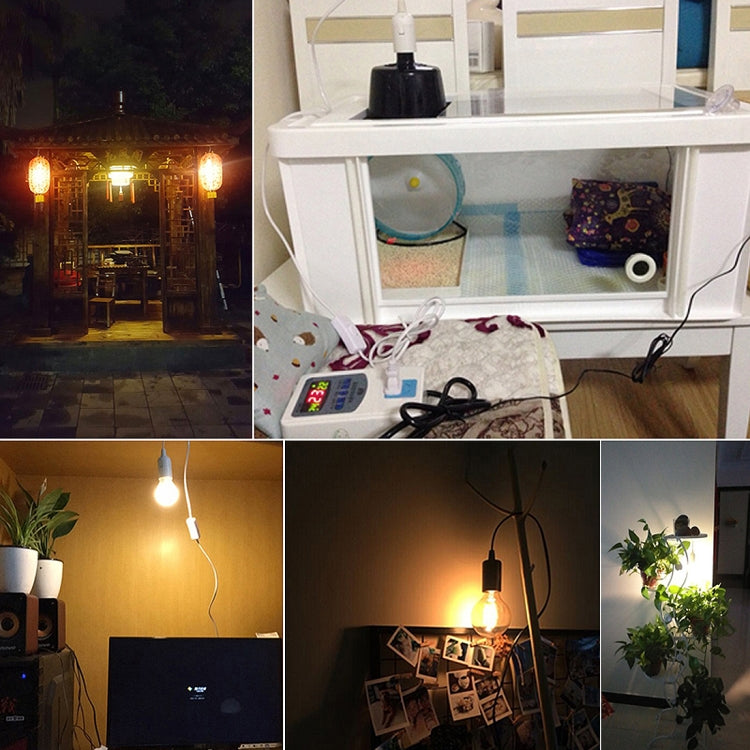 E27 Lampenfassung Steckdose mit 1,5 m Verlängerungskabel & Schalter