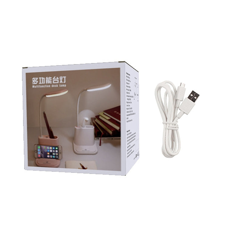Multifunktions-Touch-Schalter USB-Lade-LED-Schreibtischlampe mit Telefonhalter und Stifthalter