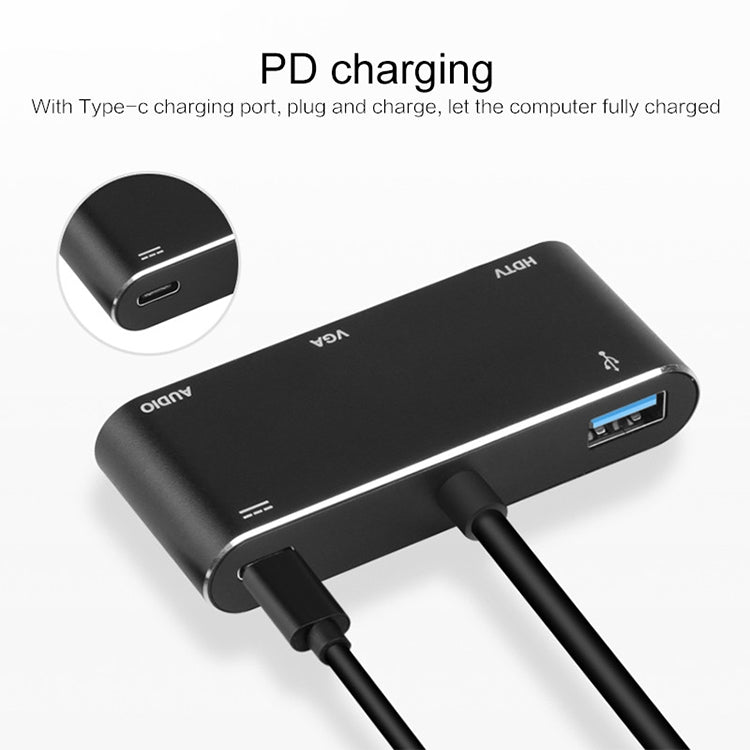 USB-C / Typ C zu HDMI / VGA / USB 3.0 / PD-Konverter | #Elektroniktrade.ch#