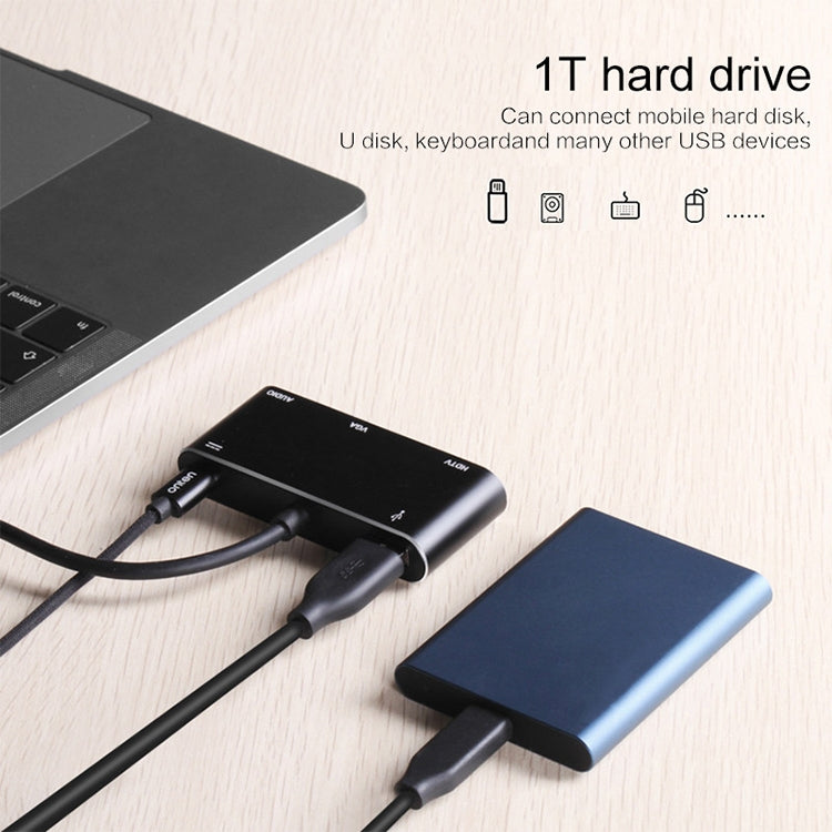 USB-C / Typ C zu HDMI / VGA / USB 3.0 / PD-Konverter | #Elektroniktrade.ch#