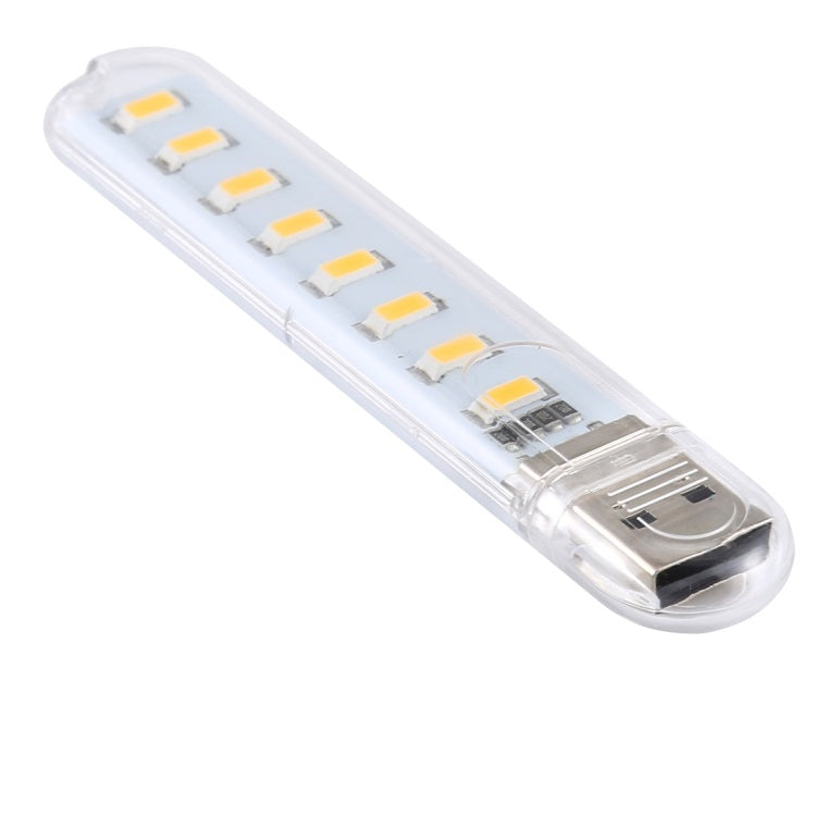 8LEDs 5V 200LM USB LED Buchleuchte,Nachtlicht Warmweiss + USB-C Adapter
