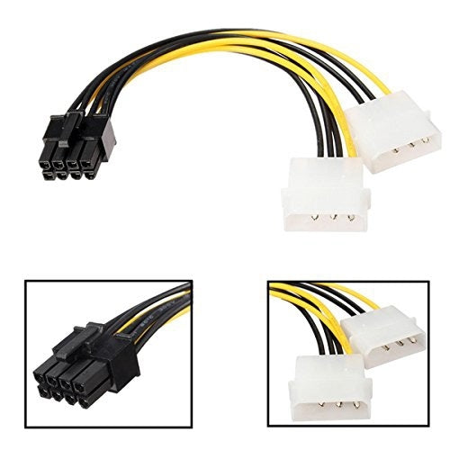 18-cm-Y-förmiges 8-poliges PCI Express-Dual-4-poliges Molex-Grafikkarten-Netzkabel | #Elektroniktrade.ch#
