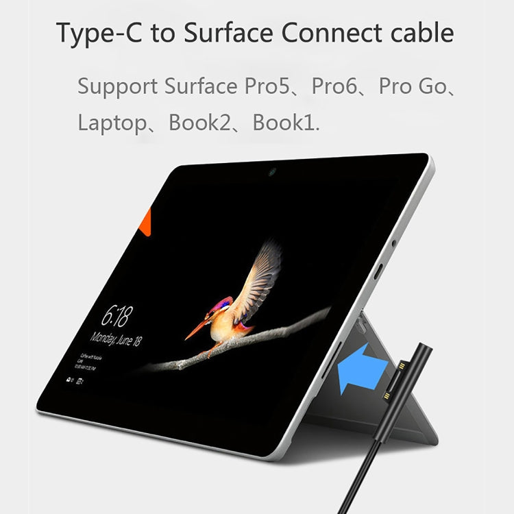 USB-C / Typ C-Stecker-Netzteil-Ladekabel für Microsoft Surface Pro 7/6/5/4/3 / Microsoft Surface Go