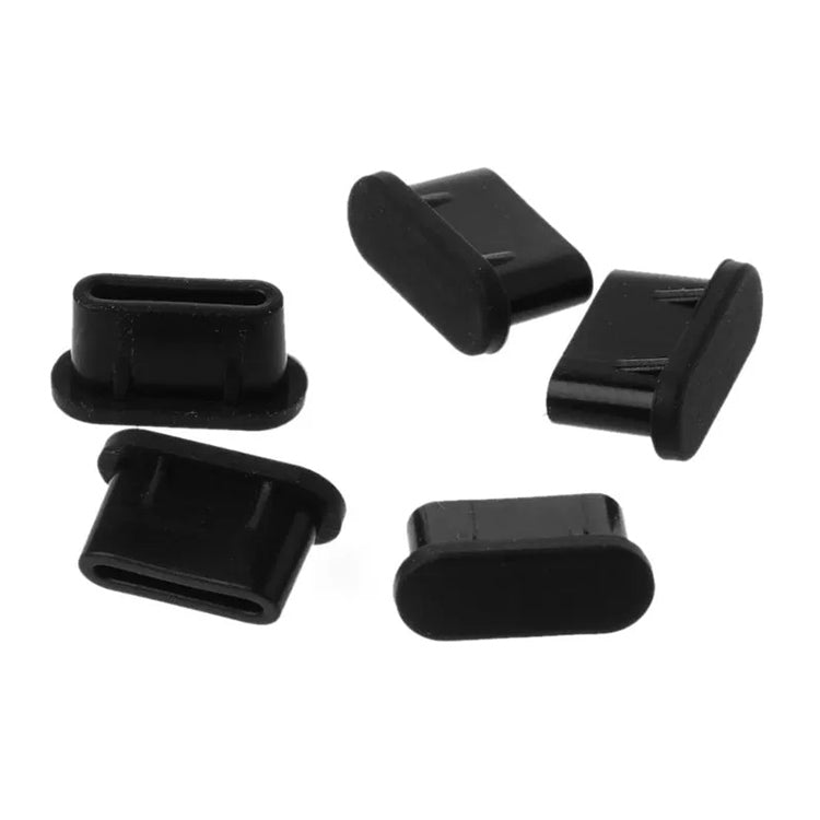 Silikon-Staubschutzstecker für USB-C / Typ-C-Anschluss (schwarz) | #Elektroniktrade.ch#