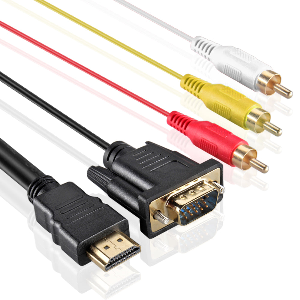 HDMI auf VGA / RCA Chinch Adapter Kabel 1m | #Elektroniktrade.ch#
