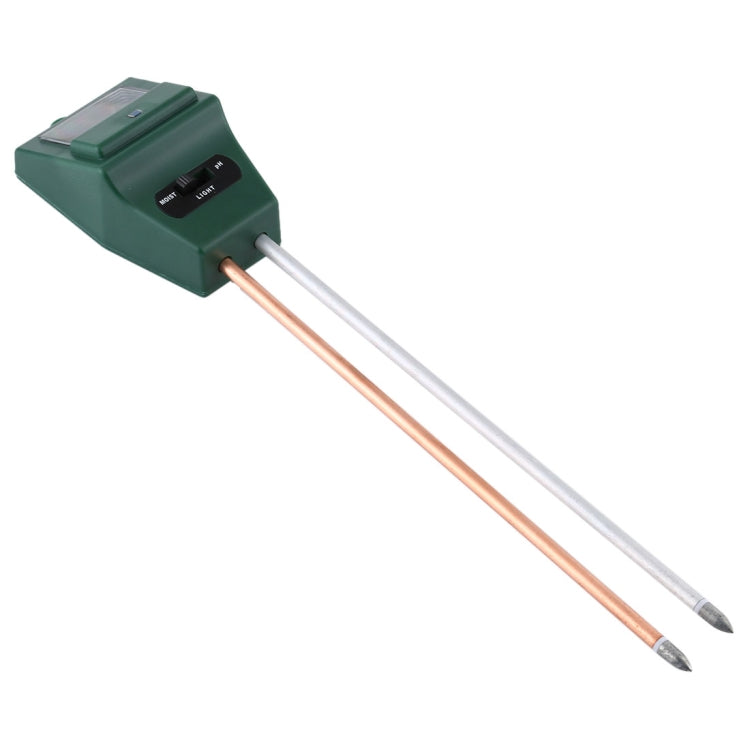 3 in 1 Pflanzenblumen-Bodenmesser (PH + Feuchtigkeit + Licht) (grün)