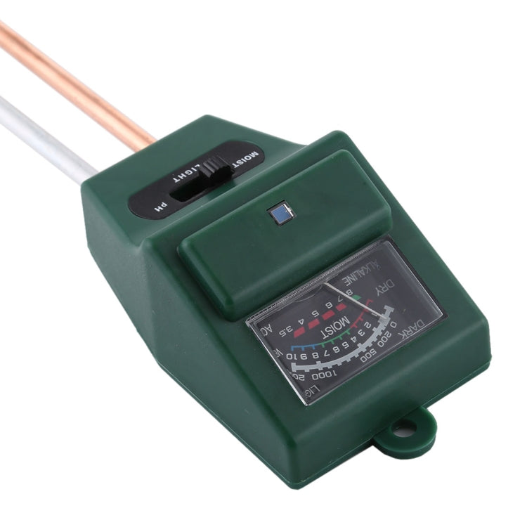 3 in 1 Pflanzenblumen-Bodenmesser (PH + Feuchtigkeit + Licht) (grün)