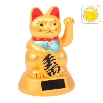 Solarbetriebene Waving Lucky Cat Glückskatze