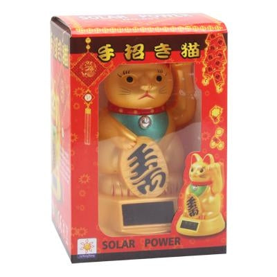 Solarbetriebene Waving Lucky Cat Glückskatze