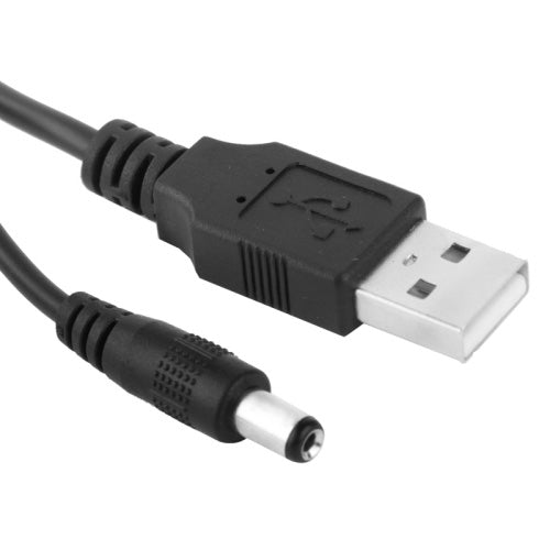 USB-Stecker auf DC 5,5 x 2,1 mm Netzkabel, Länge: 1 m