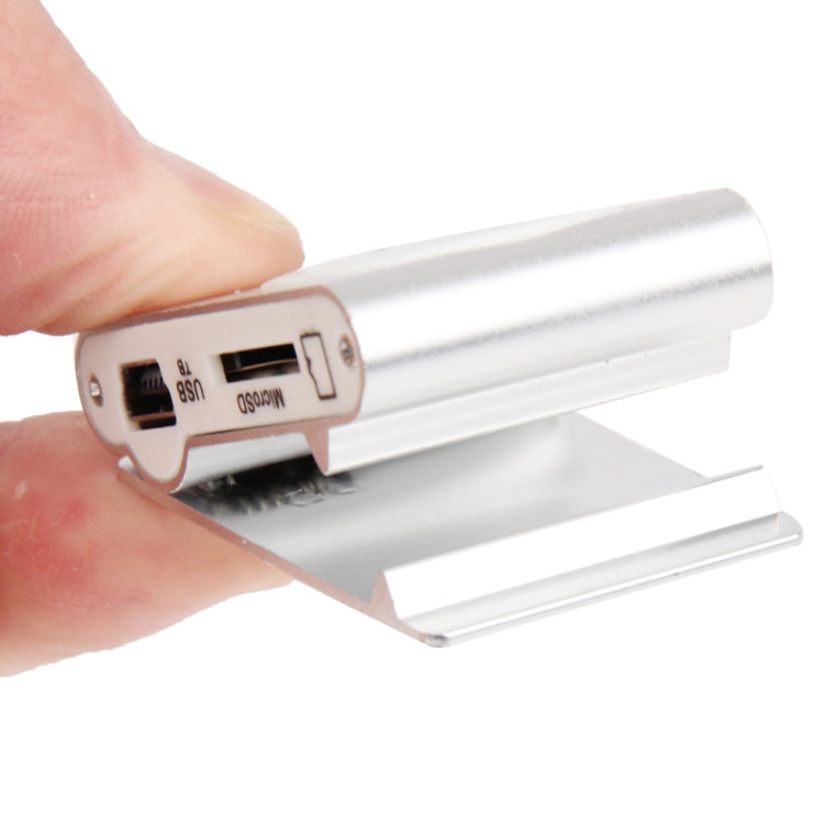 TF (Micro SD) Kartensteckplatz MP3-Player mit Metallclip (Silber) | #Elektroniktrade.ch#