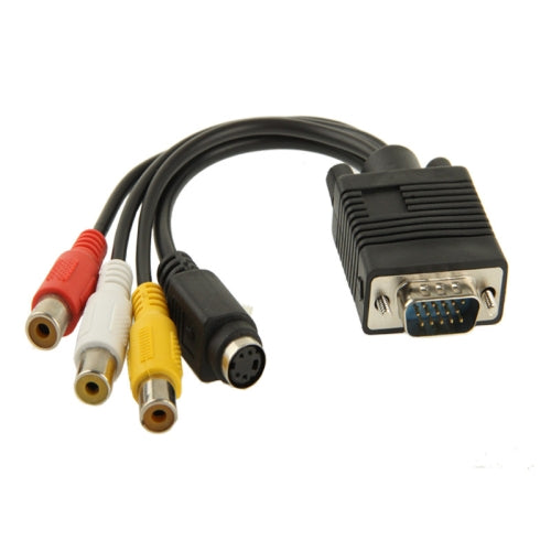 VGA-zu-S-Video-AV-Cinch-TV-Wandler-Kabeladapter mit 2 Audiokabeln | #Elektroniktrade.ch#