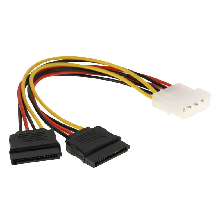 2 x 15-poliges bis 4-poliges serielles SATA-Netzteilkabel, Kernmaterial: Kupfer, Länge: 18 cm | #Elektroniktrade.ch#