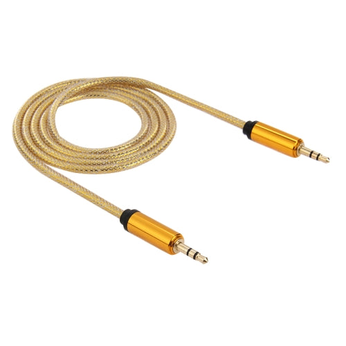 Aux-Kabel, 3,5-mm-Mini-Stecker-Stereo-Audiokabel, Länge: 1 M Gold | #Elektroniktrade.ch#