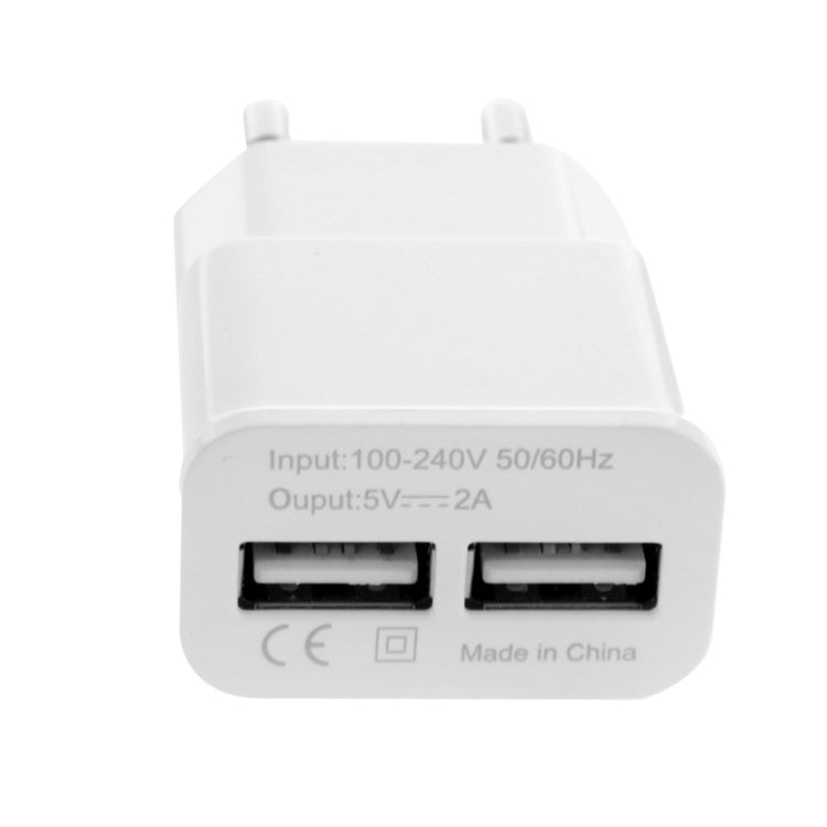 5V 2A EU Stecker Dual USB Ladegerät Adapter für Galaxy S5 / S4 / Note 4 / Note 8.0