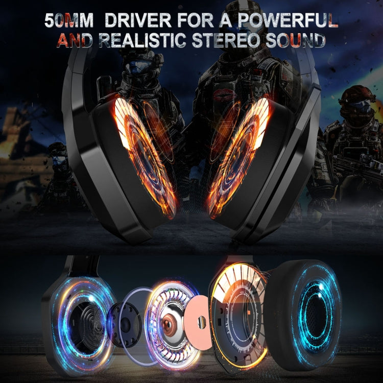 ONIKUMA K10 Computerspiele Kabelgebundenes Headset mit RGB-LED-Licht