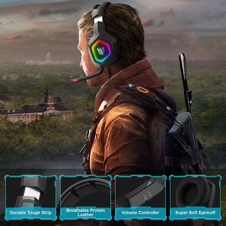 ONIKUMA K10 Computerspiele Kabelgebundenes Headset mit RGB-LED-Licht