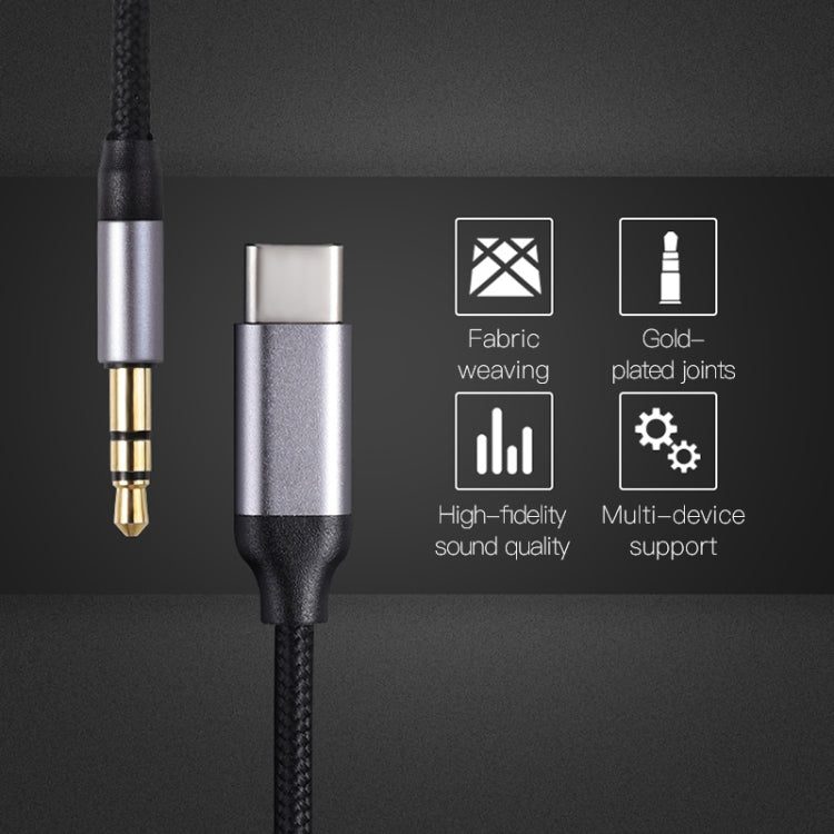 KUULAA KL-O09 Typ-C / USB-C auf 3,5 mm AUX-Audioadapterkabel, Länge: 100 cm