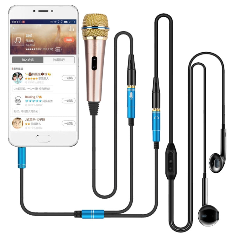 2 in 1 3,5 mm Stecker auf Dual 3,5 mm Buchse TPE Audiokabelteiler, Kabellänge: 32 cm