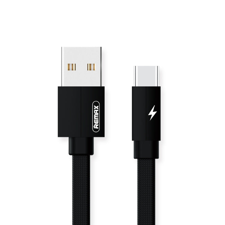 REMAX RC-094a 2m 2,4A USB zu USB-C / Typ-C Aluminiumlegierung Geflecht Schnellladedatenkabel (Schwarz)
