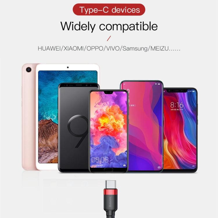 Baseus 2A Typ C / USB-C Cafule Robustes Ladekabel, Länge: 3 m (rot) | #Elektroniktrade.ch#