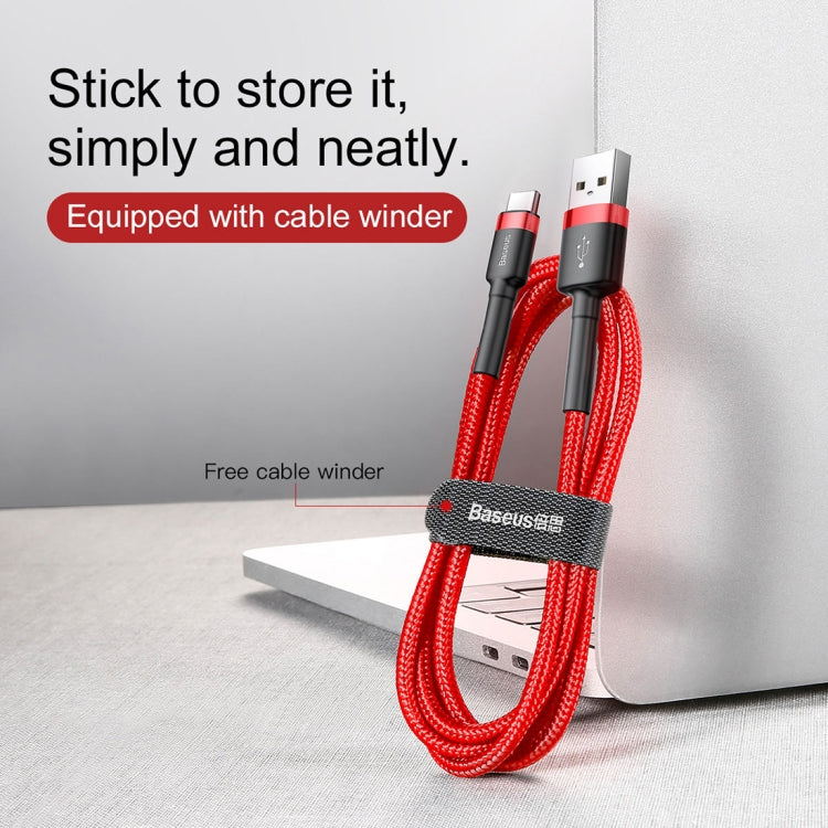 Baseus 2A Typ C / USB-C Cafule Robustes Ladekabel, Länge: 3 m (rot) | #Elektroniktrade.ch#