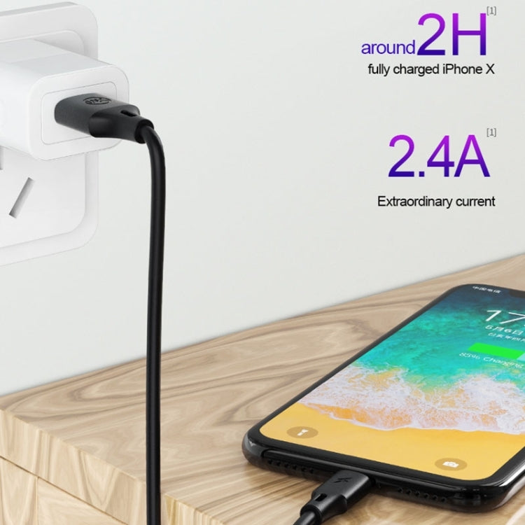 WK WDC-092 3M 2.4A Micro USB-Daten Sync-Ladekabel (weiß)