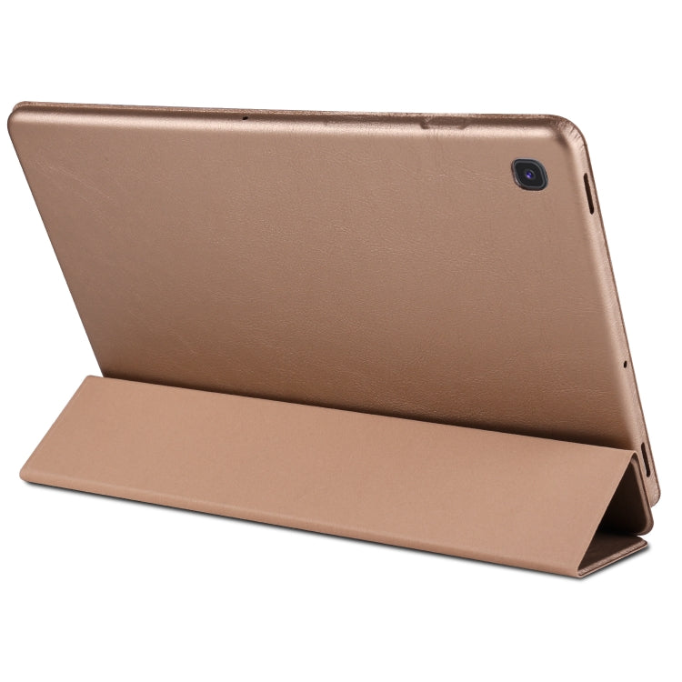 Rindsleder Textur Horizontal Flip Ledertasche für Galaxy Tab S5E 10.5 T720 / T725, mit Halter (Gold) | #Elektroniktrade.ch#