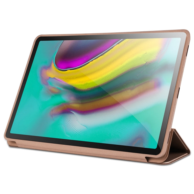 Rindsleder Textur Horizontal Flip Ledertasche für Galaxy Tab S5E 10.5 T720 / T725, mit Halter (Gold) | #Elektroniktrade.ch#