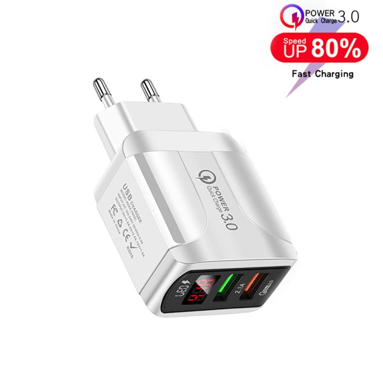 F002C QC3.0 USB + USB 2.0 Schnell Ladegerät mit LED Anzeige