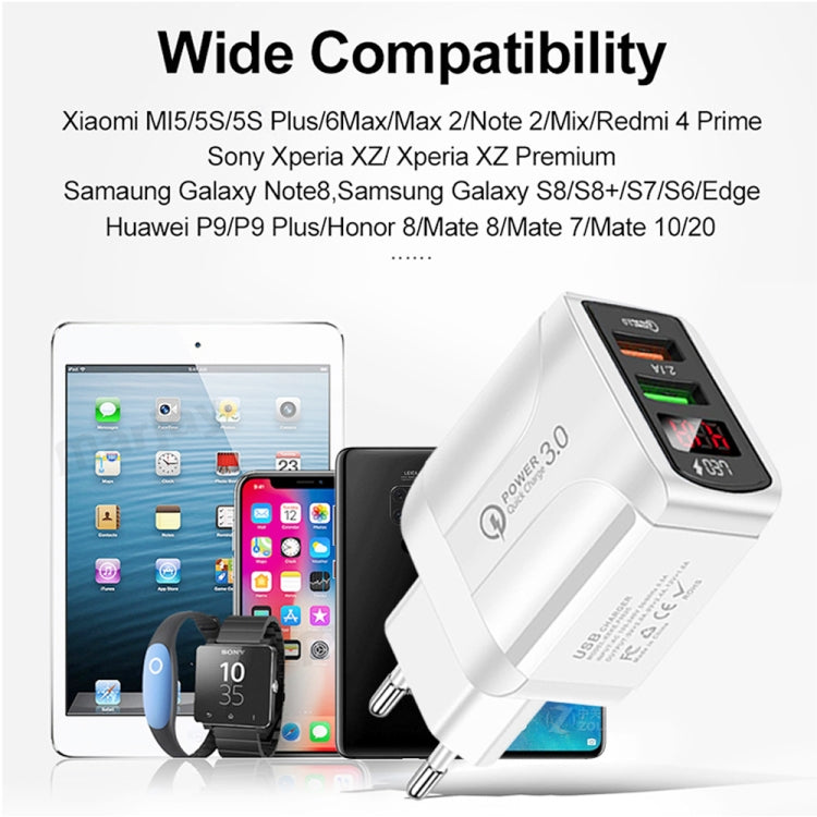 F002C QC3.0 USB + USB 2.0 Schnell Ladegerät mit LED Anzeige