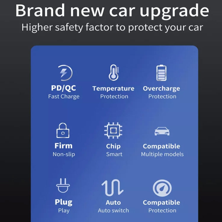 38 W PD20 W + QC3.0 USB-Autoladegerät mit Typ-C-Datenkabel, 1m