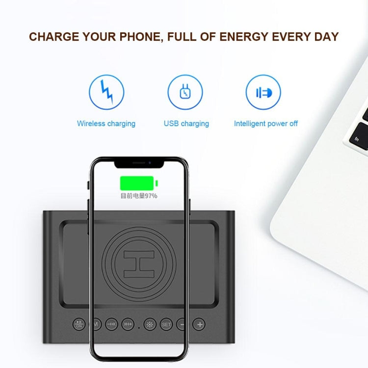 AEC BT508 Drahtloses Laden Bluetooth-Lautsprecher LED Wecker Power Bank Drei-in-Eins-Lautsprecher