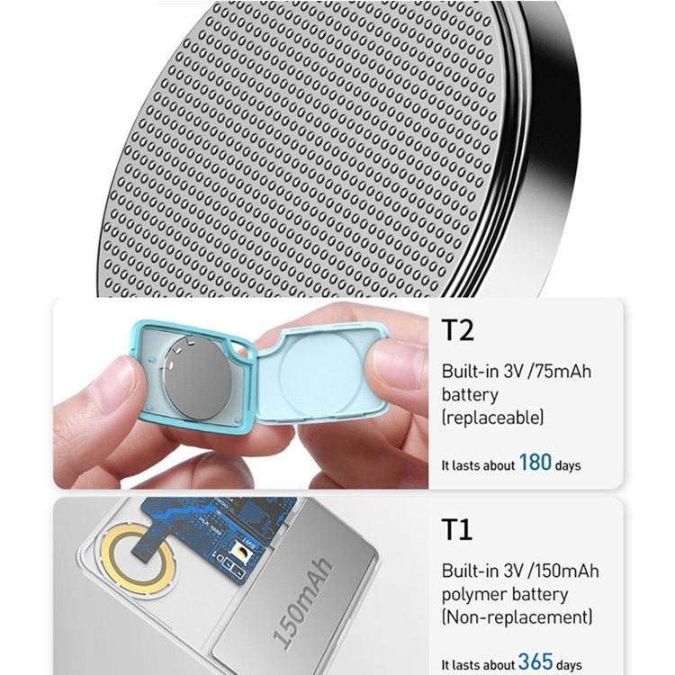 BASEUS ZLFDQT2-02 Smart Bluetooth Gerät gegen Verlust Zwei-Wege-Alarm Gerät gegen Verlust, Stil: T2 Lanyard (Weiß) | #Elektroniktrade.ch#