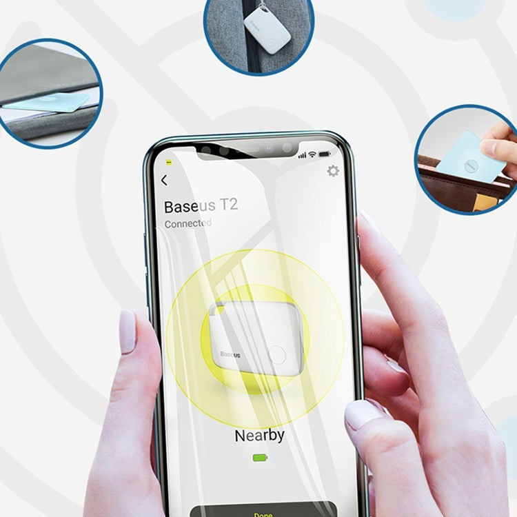 BASEUS ZLFDQT2-02 Smart Bluetooth Gerät gegen Verlust Zwei-Wege-Alarm Gerät gegen Verlust, Stil: T2 Lanyard (Weiß) | #Elektroniktrade.ch#