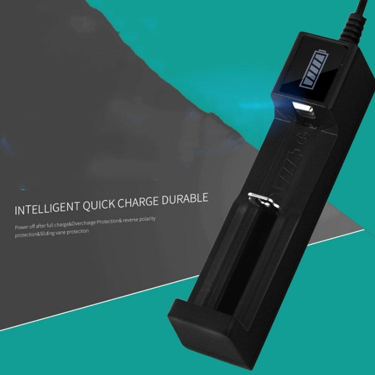 18650 Batterie-Ladegerät mit einem Steckplatzhalter und Taschenlampenfunktion