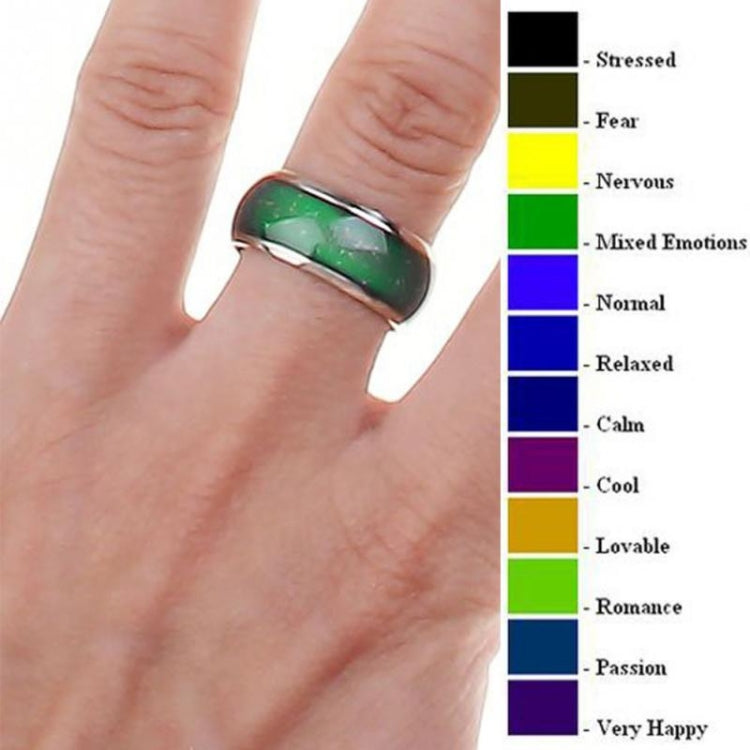 Feinschmuck Stimmungsring Farbwechsel Gefühl Gefühl Stimmungsring Wechselring mit veränderbarem Band, Ringgröße: 20 mm | #Elektroniktrade.ch#