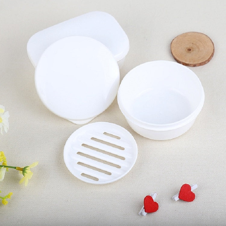 Tragbare Seifenkiste Travel Sealed Seifenkiste Kreativ mit Abdeckung Bad Seifenablaufständer (rund) - Star Produkte