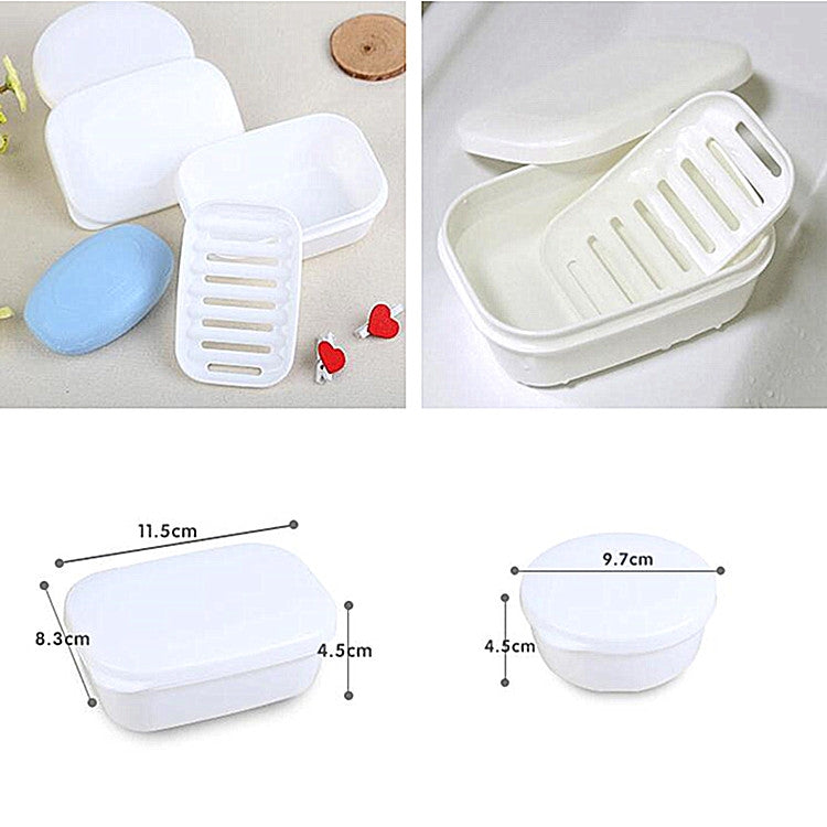 Tragbare Seifenkiste Travel Sealed Seifenkiste Kreativ mit Abdeckung Bad Seifenablaufständer (rund) - Star Produkte