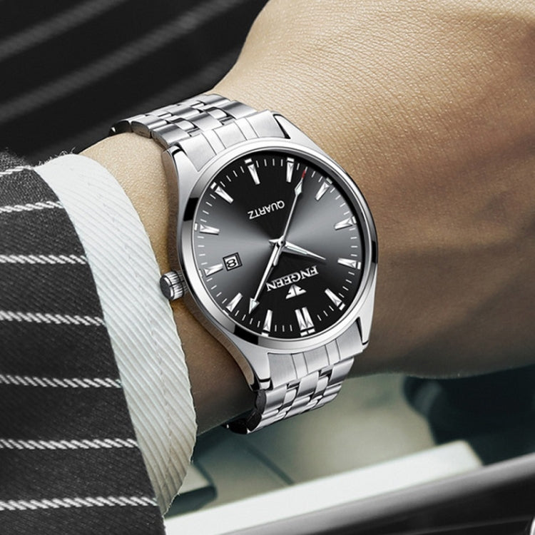 FNGEEN 2111 Herren Einfache Leuchtkalender Quarzuhr Blau