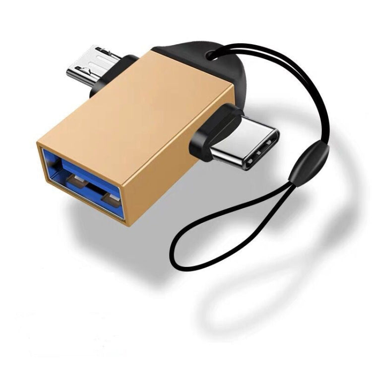 USB 3.0 USB-C / Typ-C + Micro USB-männlicher Multifunktions-OTG-Adapter | #Elektroniktrade.ch#