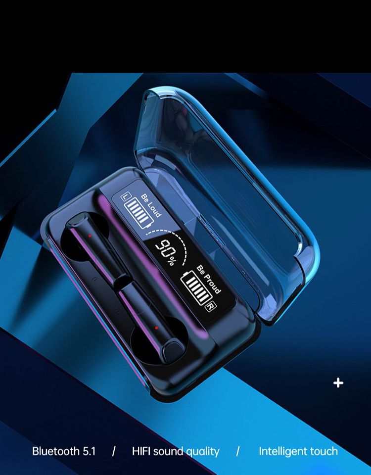 Bluetooth 5.1 Kopfhörer mit Led Anzeige und Powerbank