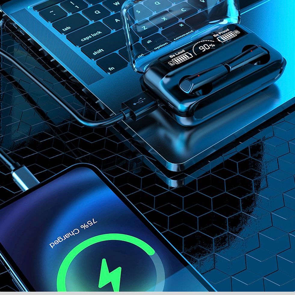 Bluetooth 5.1 Kopfhörer mit Led Anzeige und Powerbank