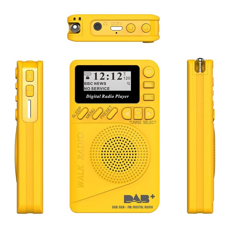 Mini DAB+ Taschenradio in Gelb | #Elektroniktrade.ch#