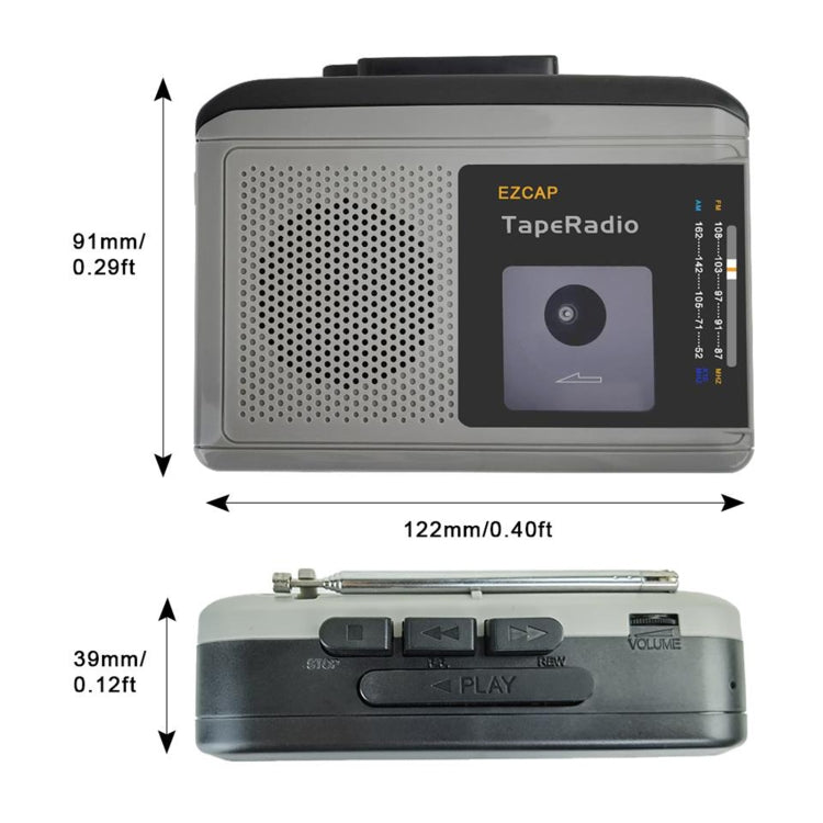 Walkman mit Radio & Lautsprecher, Betrieb mit Batterien/USB