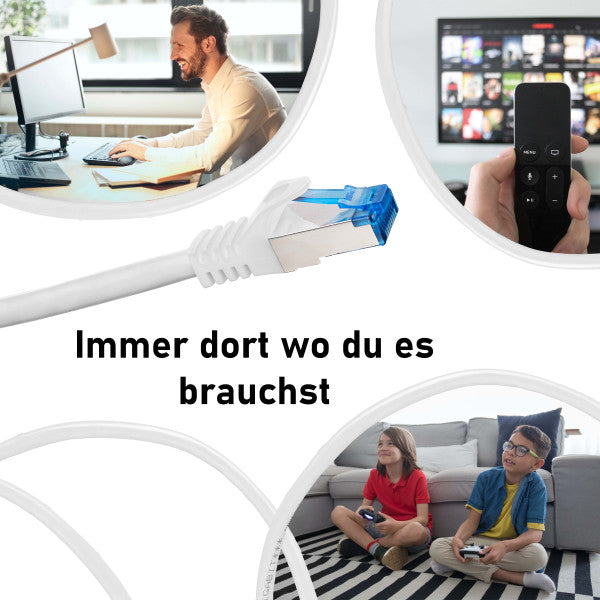 BIGtec CAT7 Patchkabel weiß Netzwerkkabel 1m/3m/7.5m/10m