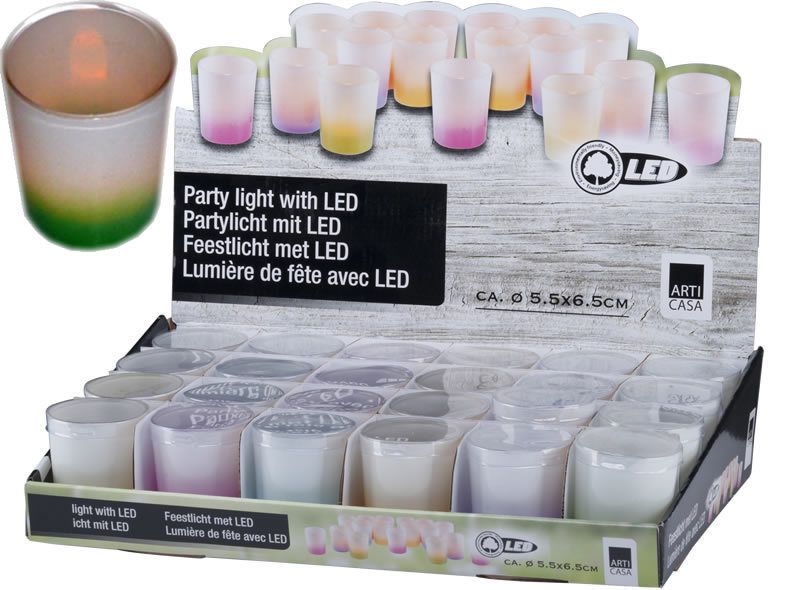 ARTICASA Partylicht mit LED im Glasbecher Elektroniktrade Switzerland